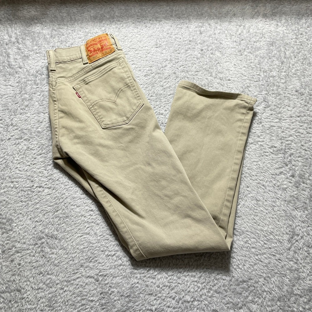 Levis 517 Bootcut Jeans Mens 32x32 Tan Khaki Twill Pants Denim Beige 517-0222